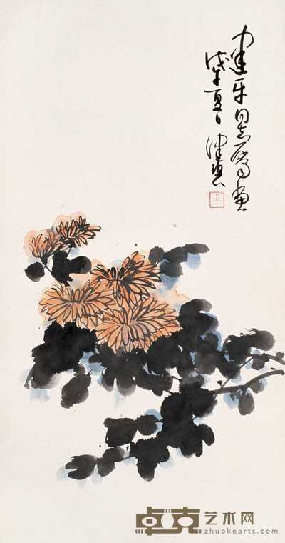 陈佩秋 1978年作 菊花 立轴 68.5×36cm